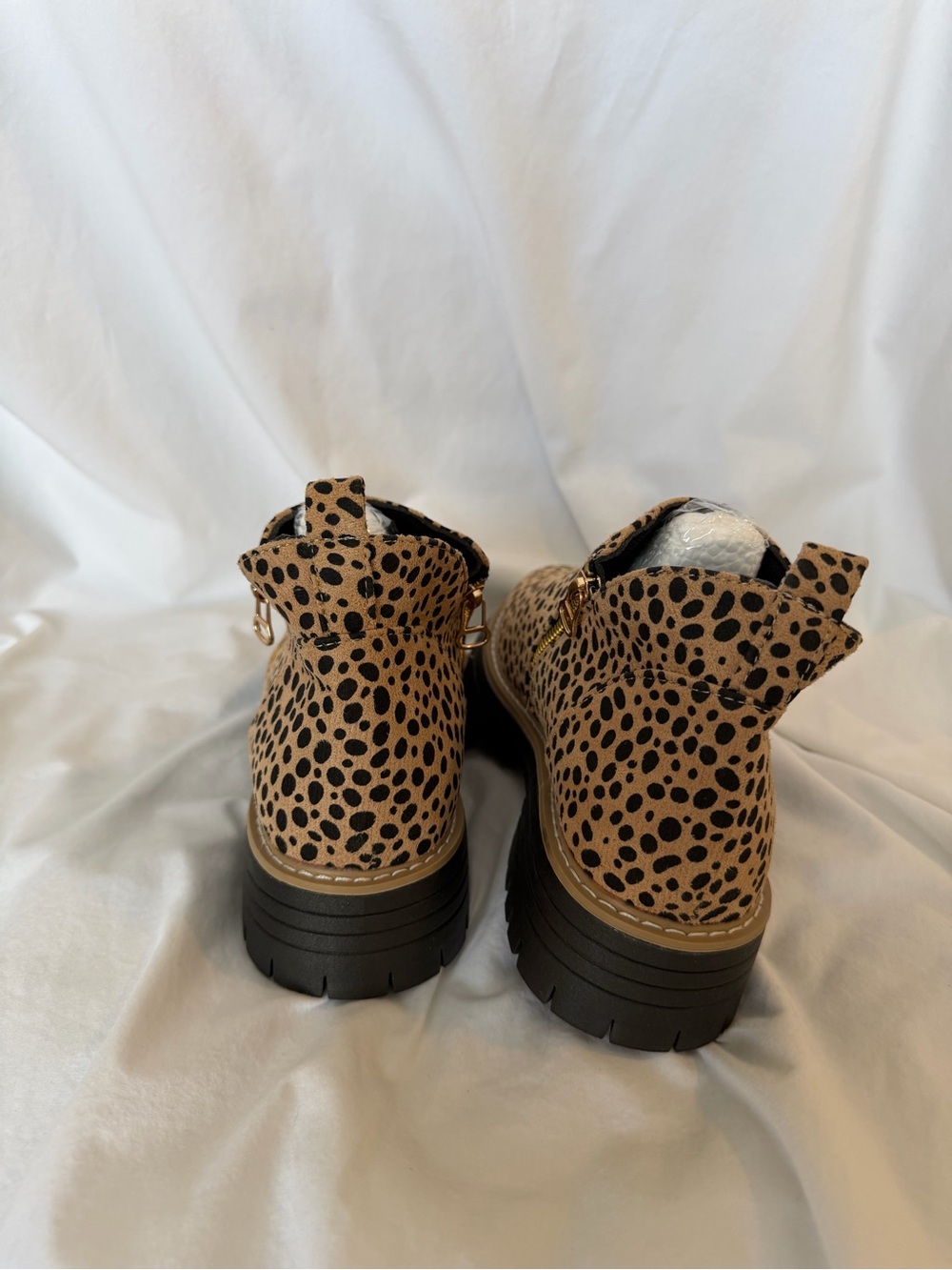 Women's Tan Cheetah Print Side-Zip Booties - Picture 3 of 3
